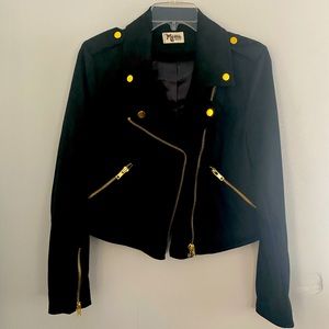 Black suede moto jacket